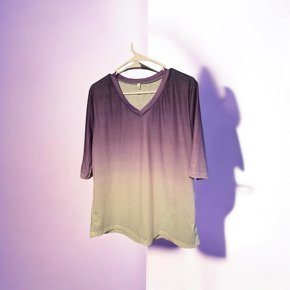 Gradient V-Neck Women's Top